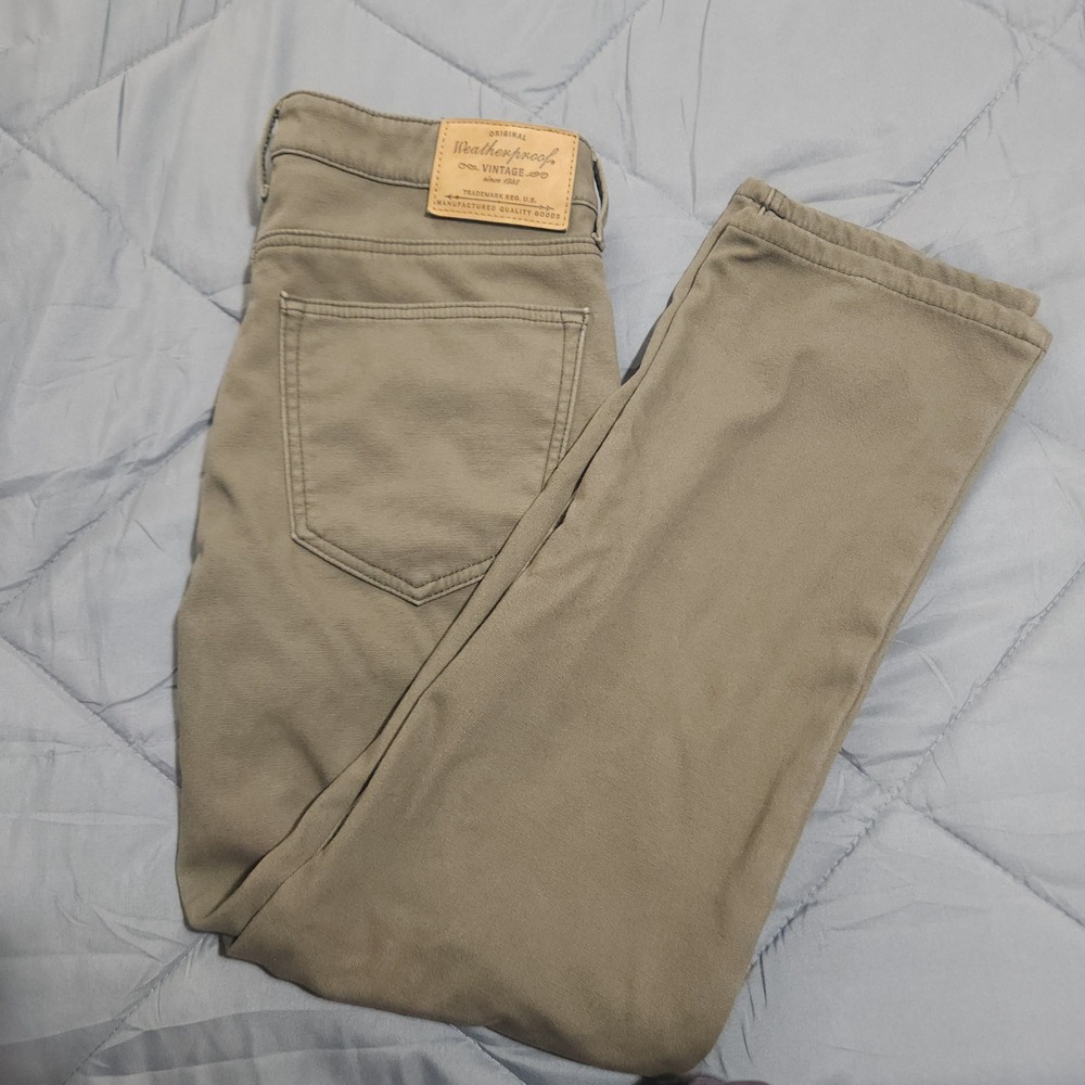 Weatherproof Vintage Pants Men's 30x30 Olive Green Regular Fit‎ Stretch Chino